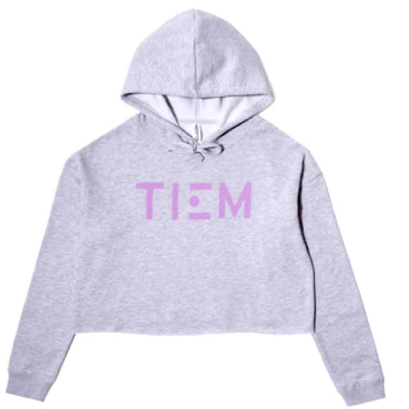 TIEM Cropped Hoodie - Gray/Lilac Sz XL - Picture 1 of 6